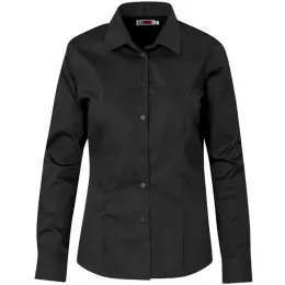Ladies Long Sleeve Milano Shirt Black Front